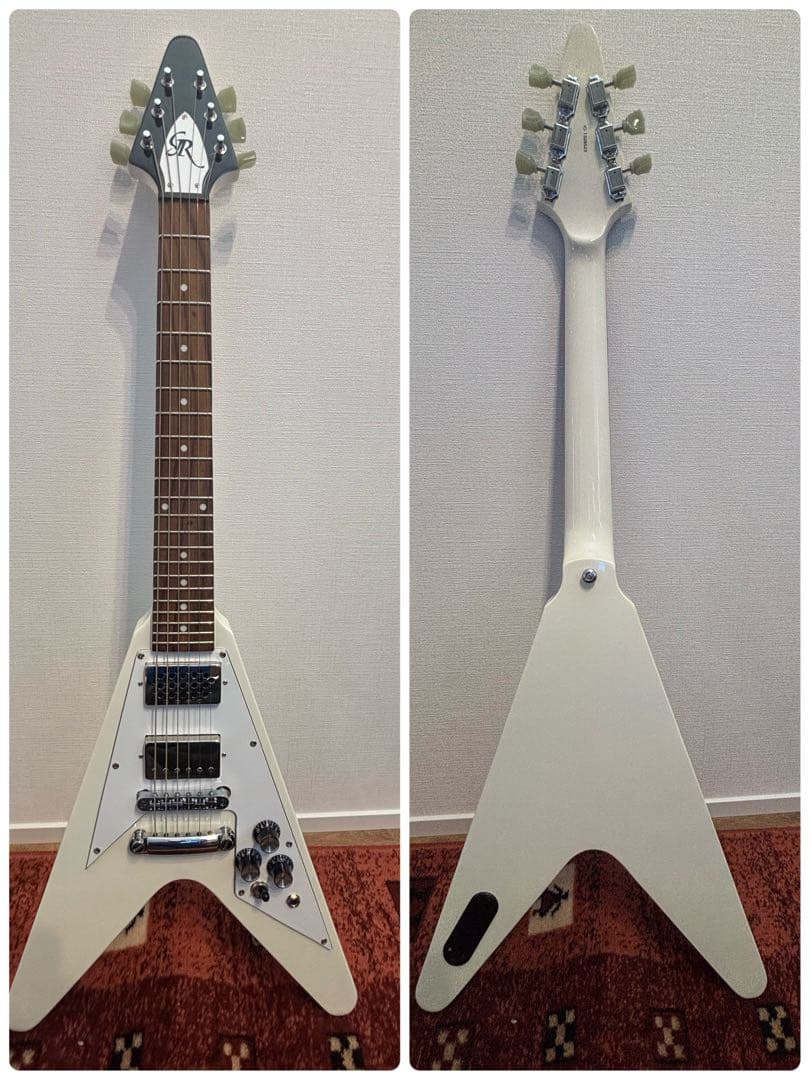 Grass Roots フライングVスタイル エレキギター ホワイト