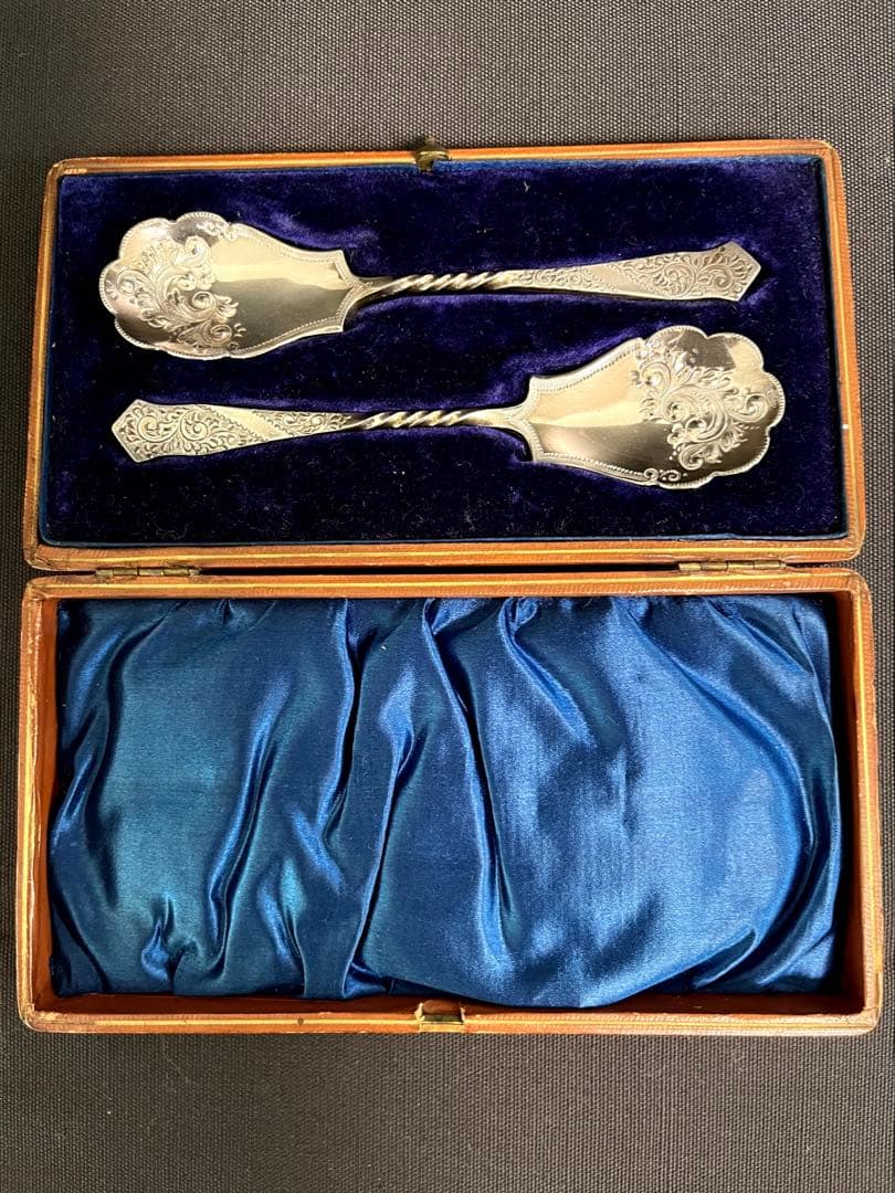 イギリスヴィンテージ シルバーメッキ製のジャムスプーン専用箱入り