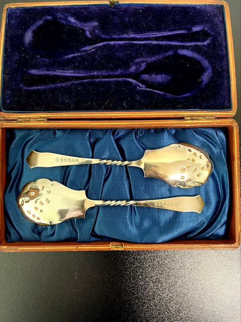 イギリスヴィンテージ シルバーメッキ製のジャムスプーン専用箱入り