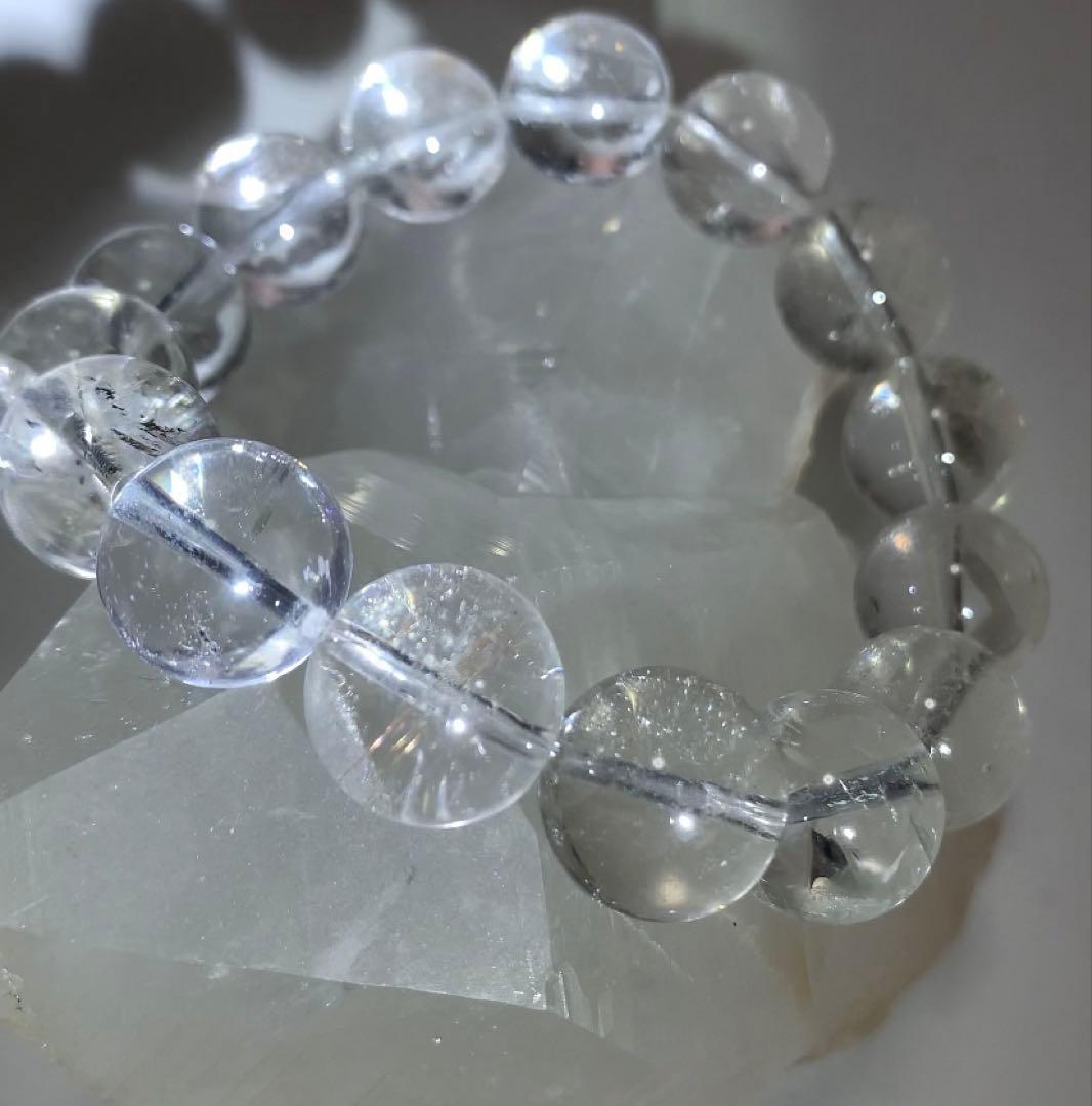 ヒマラヤマニカラン産水晶　ブレスレット　ルチル入り　レインボー