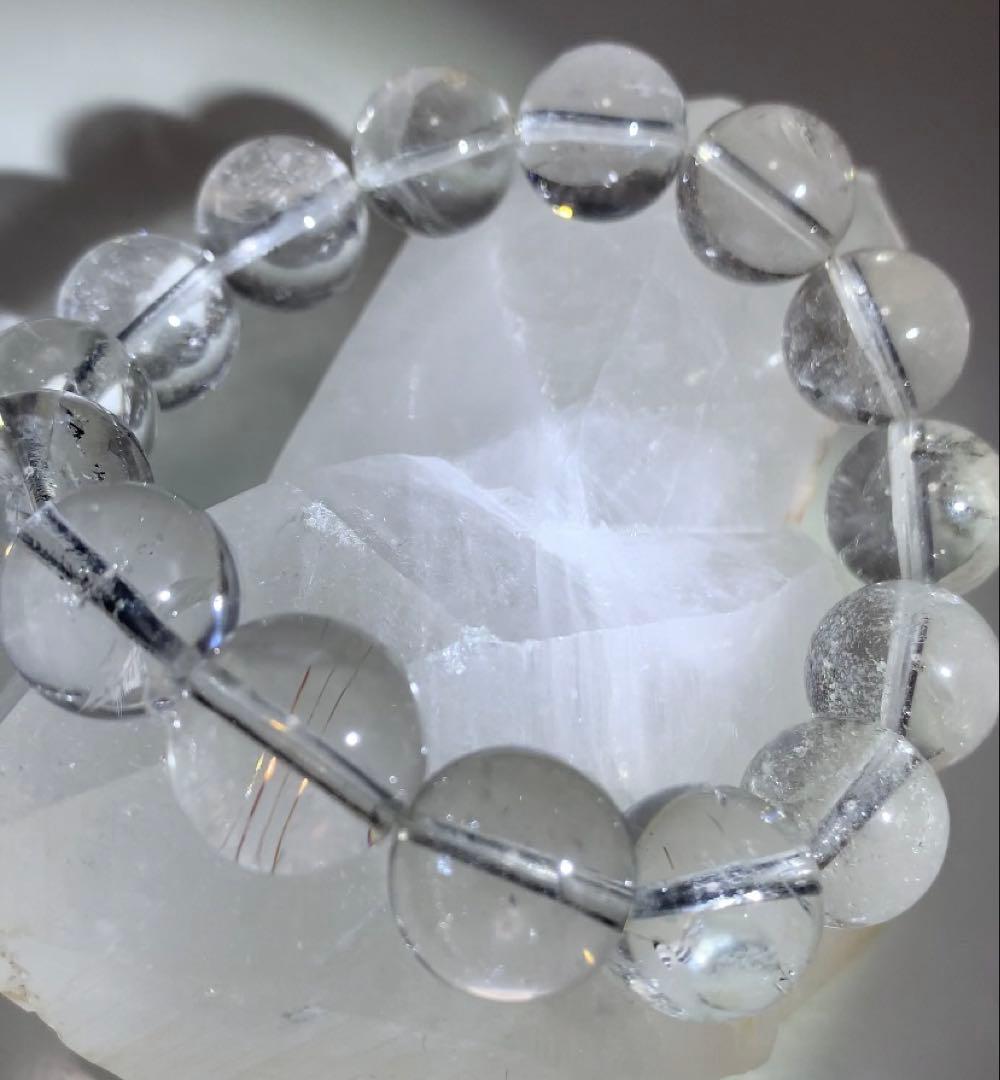 ヒマラヤマニカラン産水晶　ブレスレット　ルチル入り　レインボー