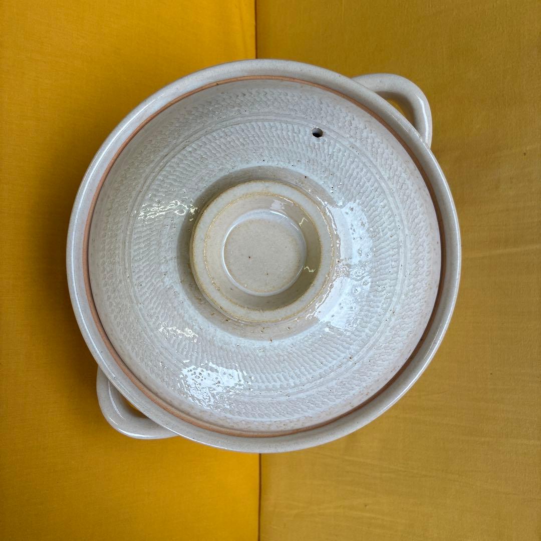 土鍋伊賀焼シチュー鍋白釉飛びカンナ