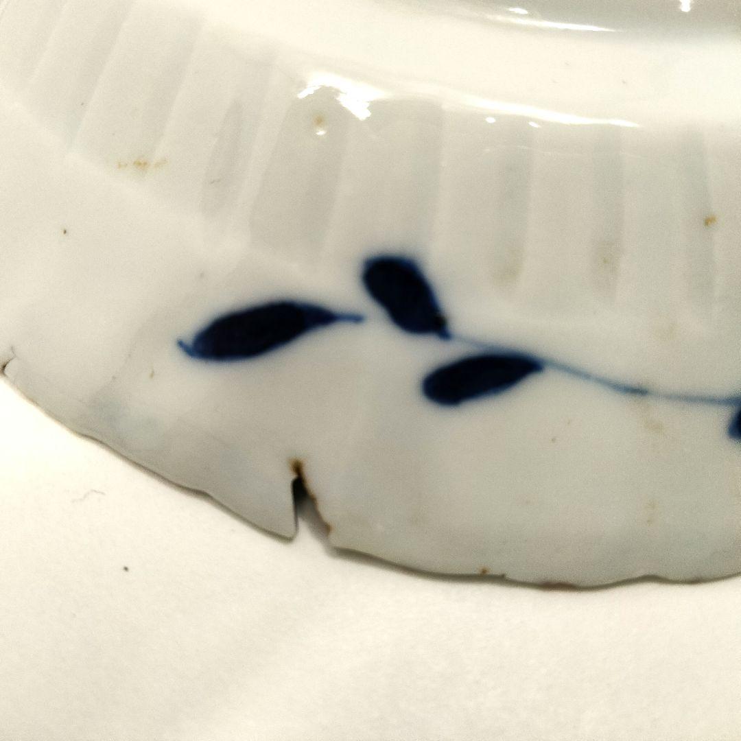 W179-2 清朝期 古染付青花画 小皿 小鉢 在銘 康熈年製 3枚セット　I