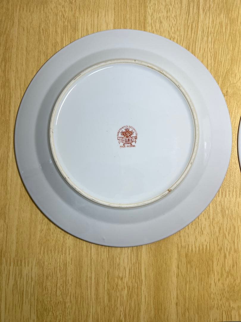 中国 廣彩 金彩 色絵 大皿 2枚組