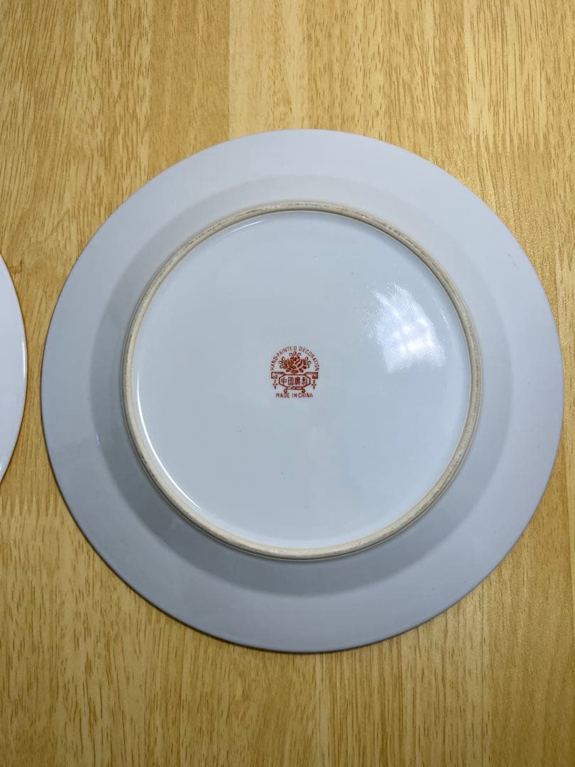 中国 廣彩 金彩 色絵 大皿 2枚組