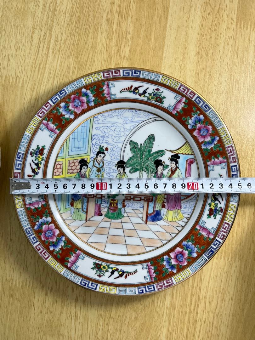 中国 廣彩 金彩 色絵 大皿 2枚組