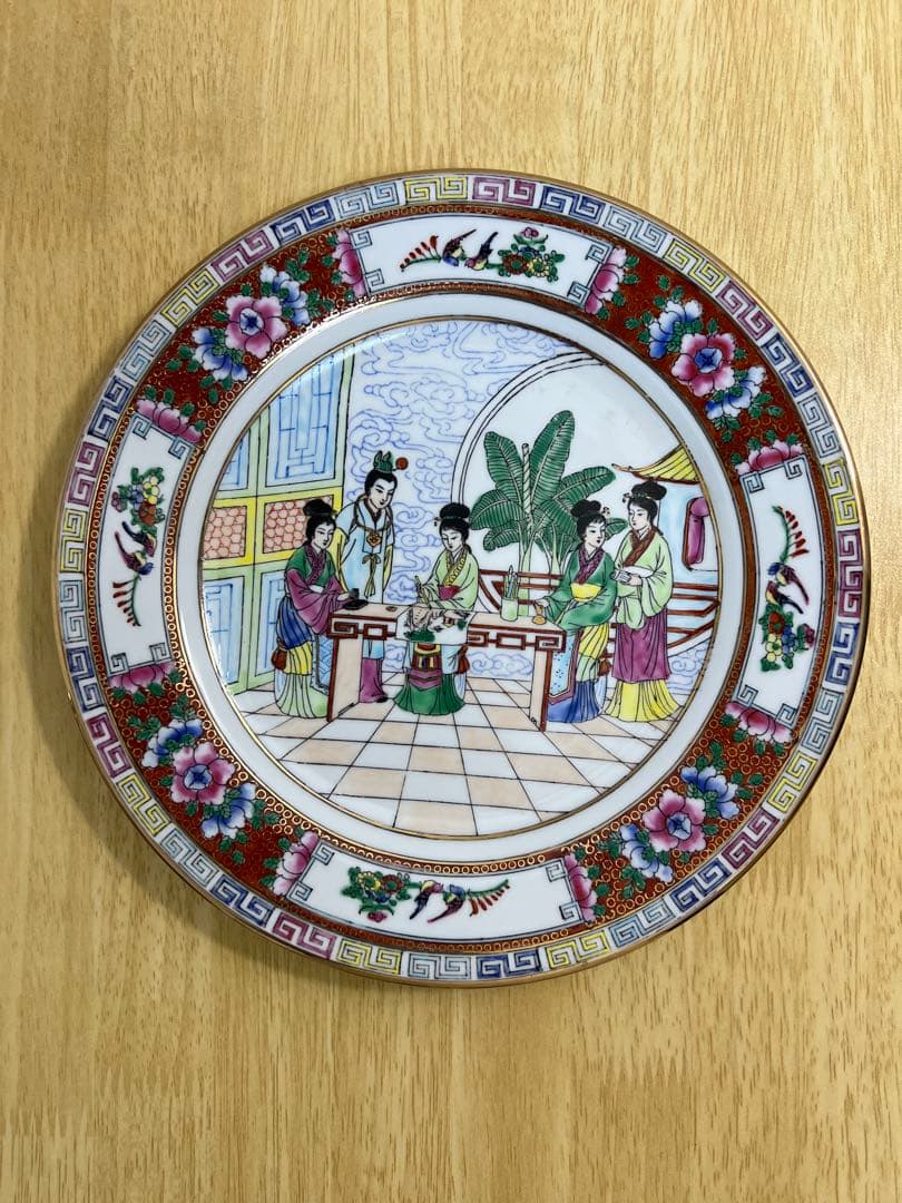 中国 廣彩 金彩 色絵 大皿 2枚組