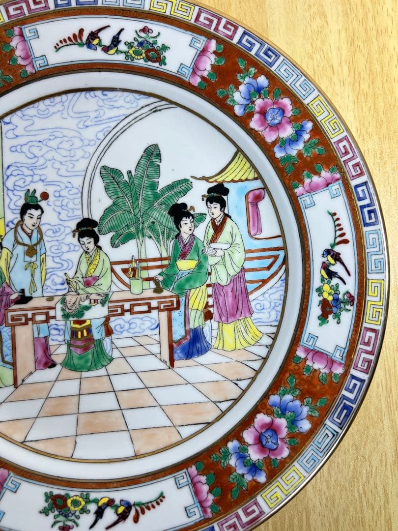 中国 廣彩 金彩 色絵 大皿 2枚組