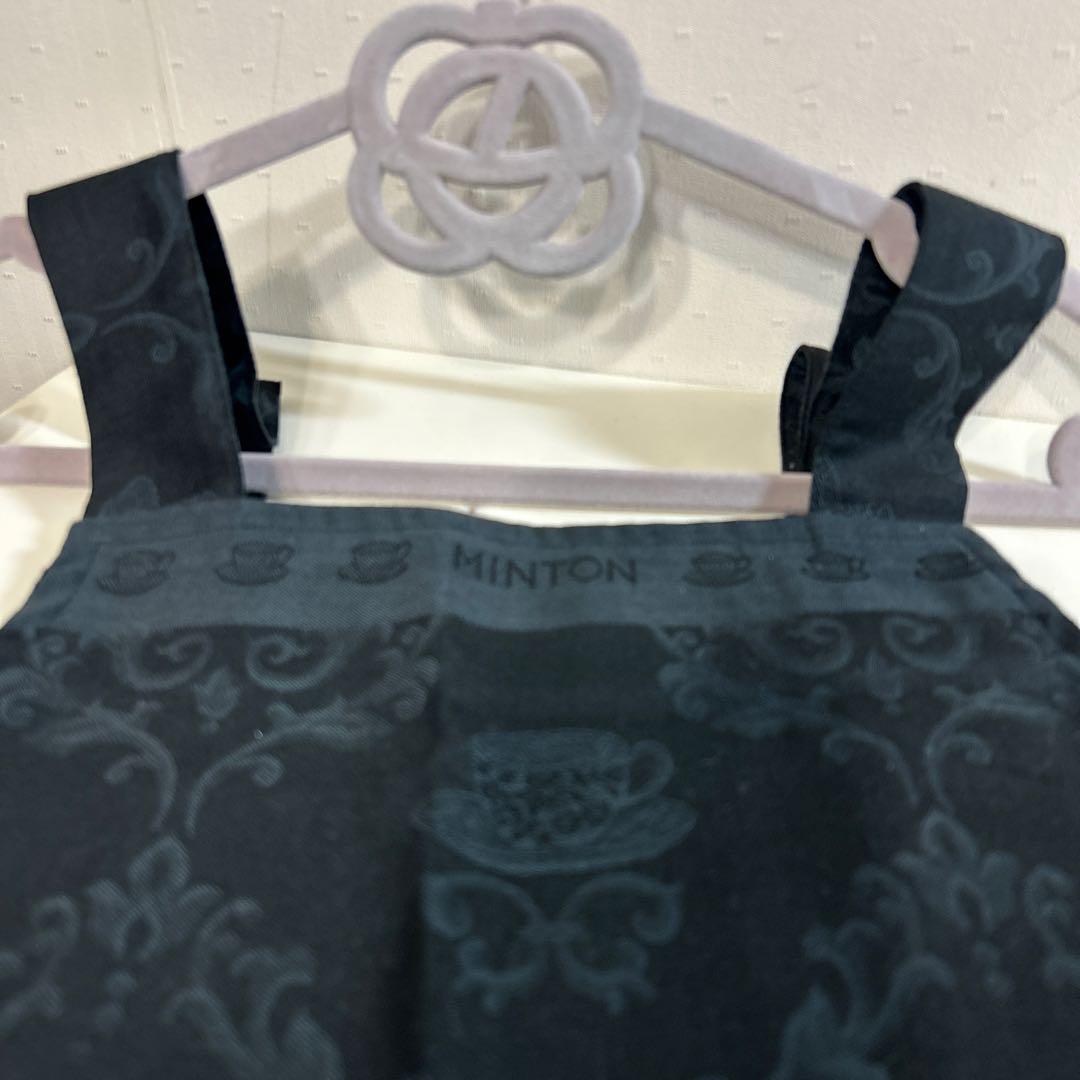 MINTON＊エプロン・ロングエプロン・ハドンホール・カップ柄・黒