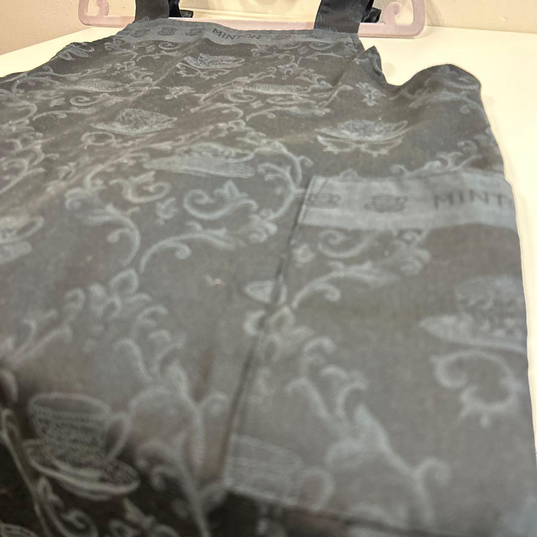 MINTON＊エプロン・ロングエプロン・ハドンホール・カップ柄・黒