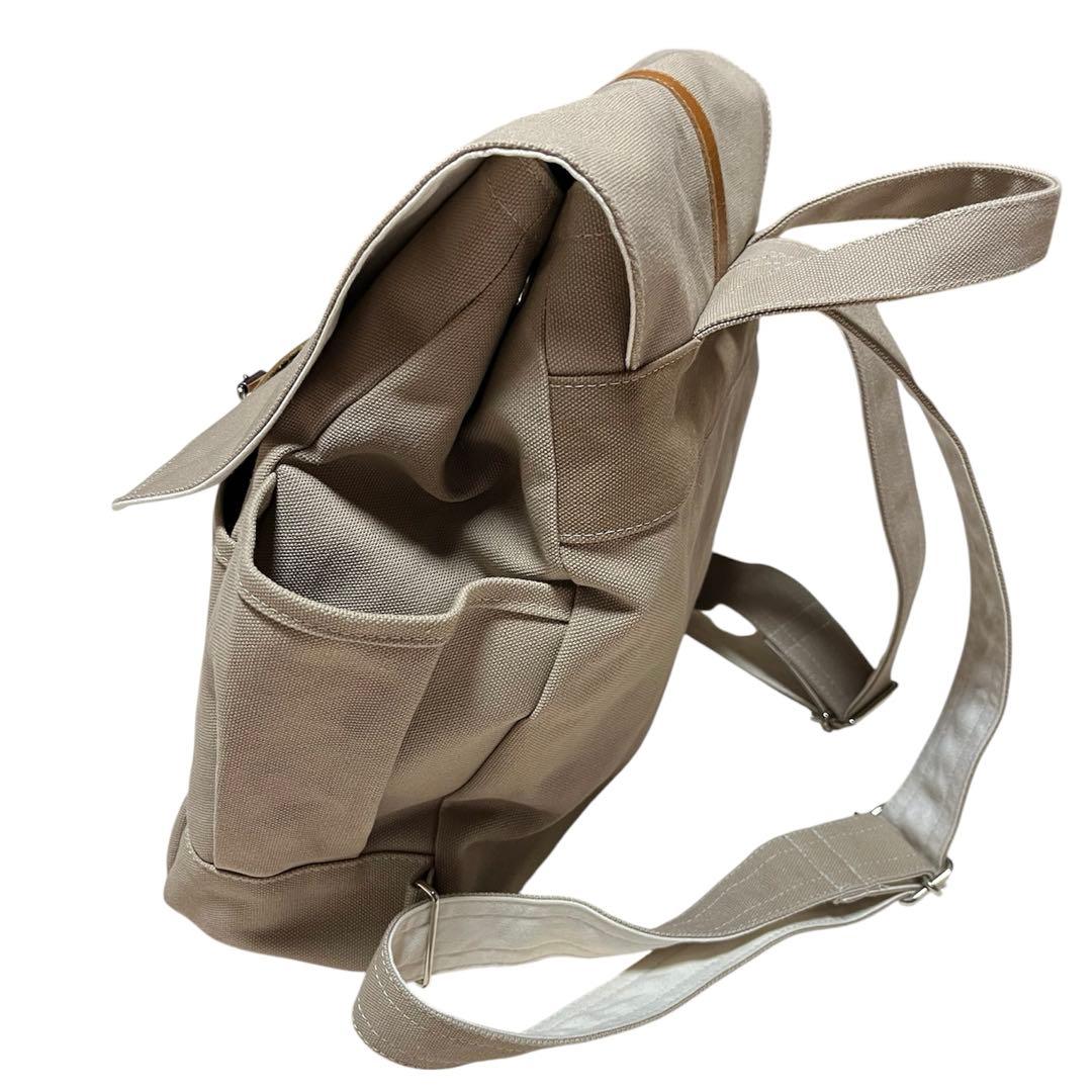 【美品】倉敷帆布　ハンドメイド　リュック　バッグ　本革