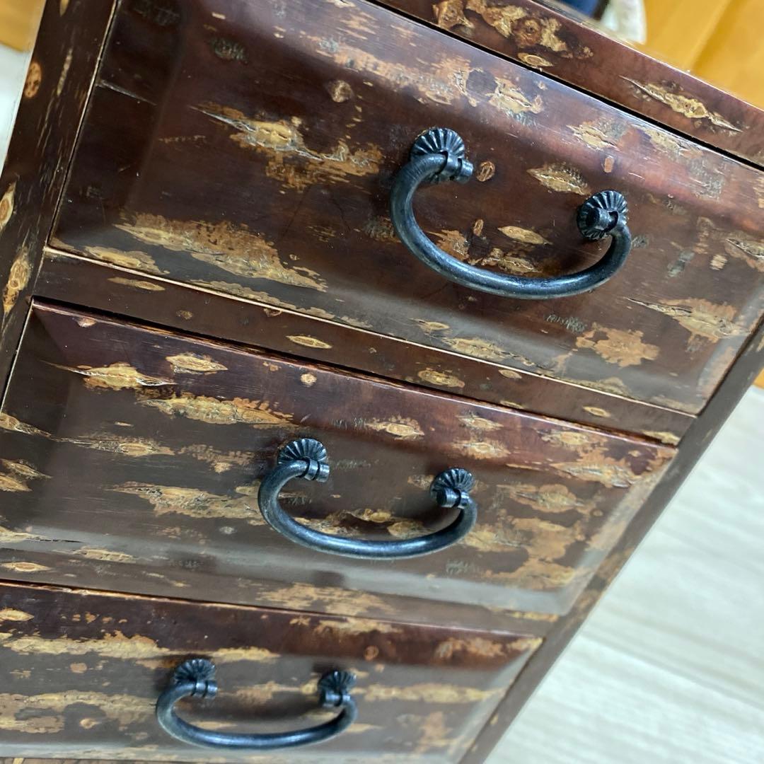 樺細工　小箪笥　引き出し3段