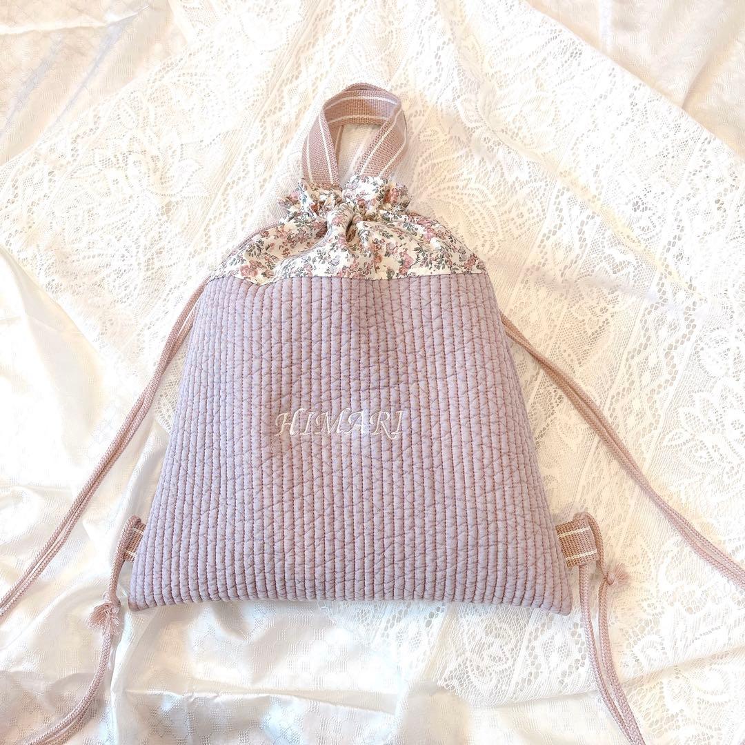 【名前入り】入園入学2点セット　レッスンバッグ　体操着袋　ヌビ　リバティ　名入れ