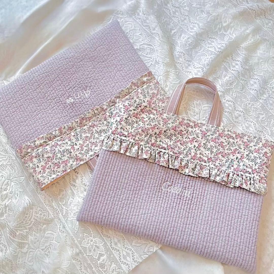 【名前入り】入園入学2点セット　レッスンバッグ　体操着袋　ヌビ　リバティ　名入れ