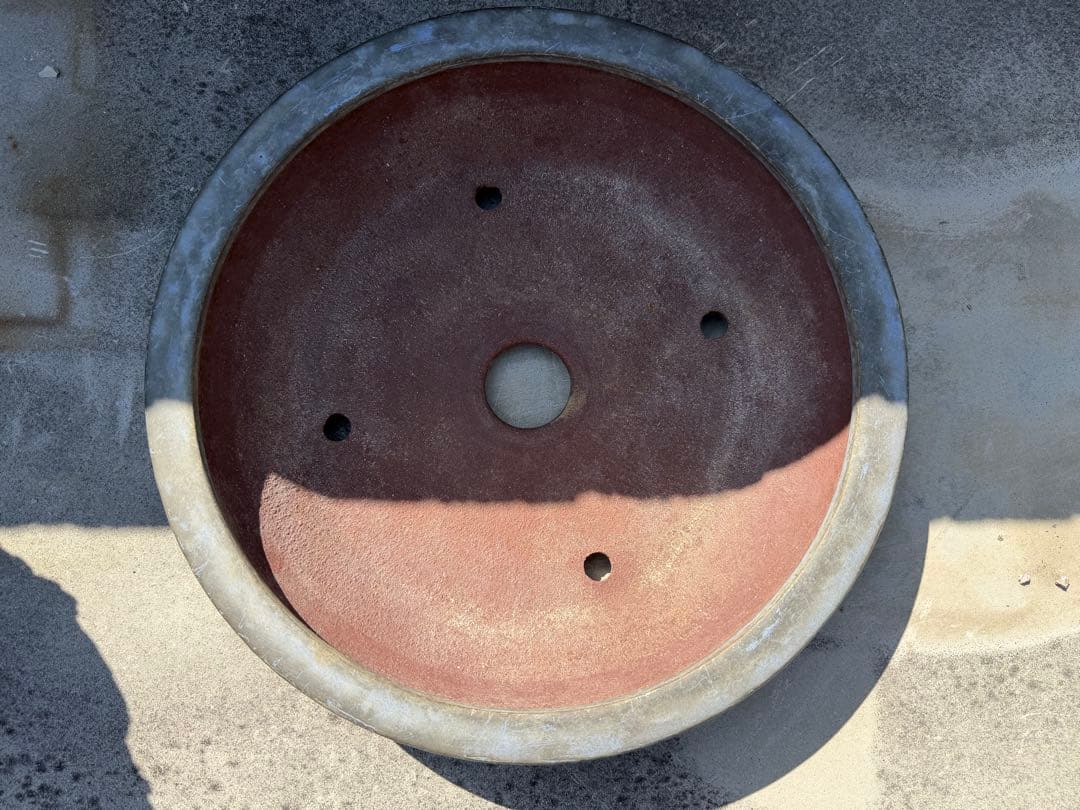 初期作　和鉢　山秋款　均釉丸鉢　盆栽鉢