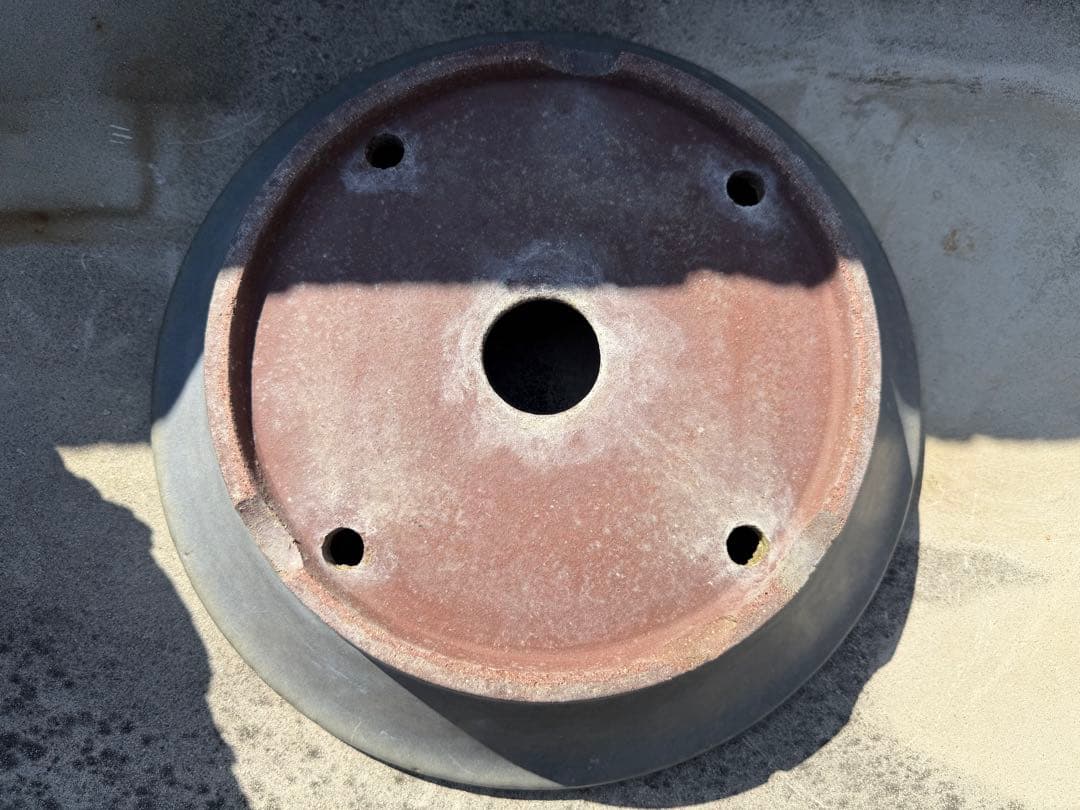 初期作　和鉢　山秋款　均釉丸鉢　盆栽鉢