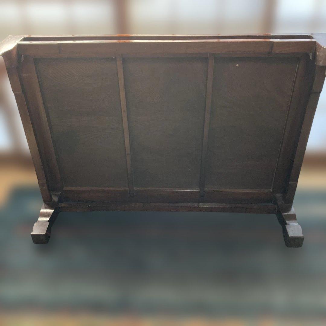 レトロ　木製ダークブラウン座卓