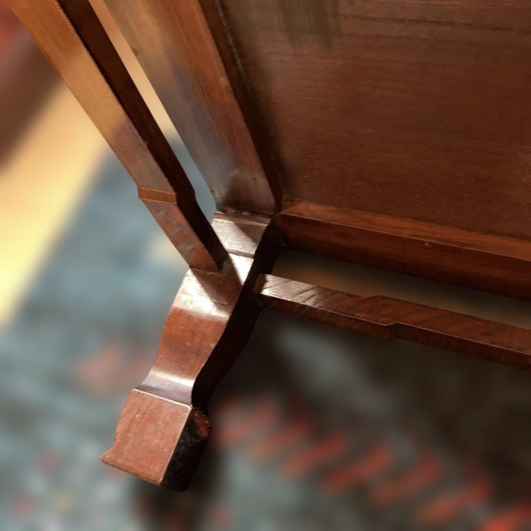 レトロ　木製ダークブラウン座卓