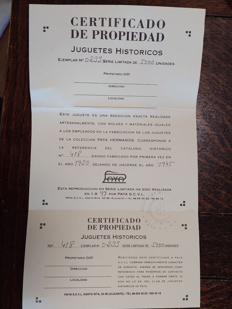 【ブリキ】復刻 PAYA REF 418 TAXI 1930