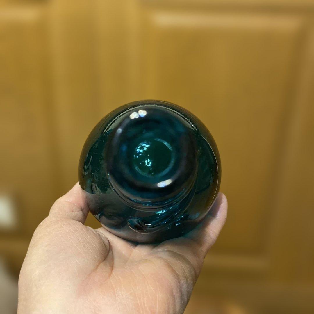 [まーる]倉敷ガラス　小谷真三　青巻付瓶　小瓶