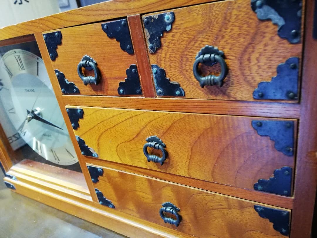 飾り棚 民芸家具 アンティーク置き時計