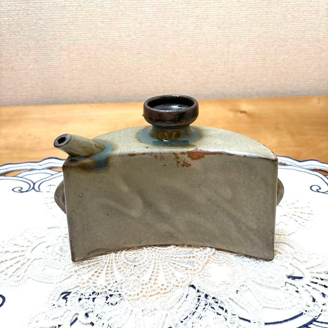 【元箱付き・1989年頃購入】壺屋焼　人間国宝　金城次郎作　魚文抱瓶