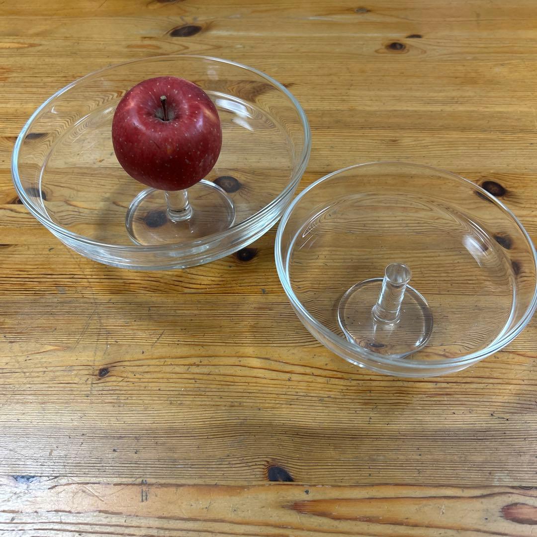 作家　ガラス作家　コンポート　フルーツ皿　ケーキ皿　17㎝　小