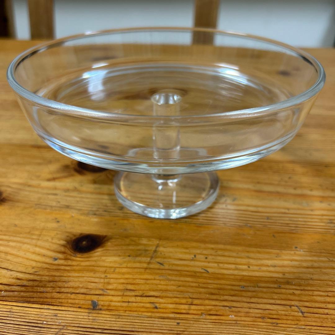 作家　ガラス作家　コンポート　フルーツ皿　ケーキ皿　17㎝　小