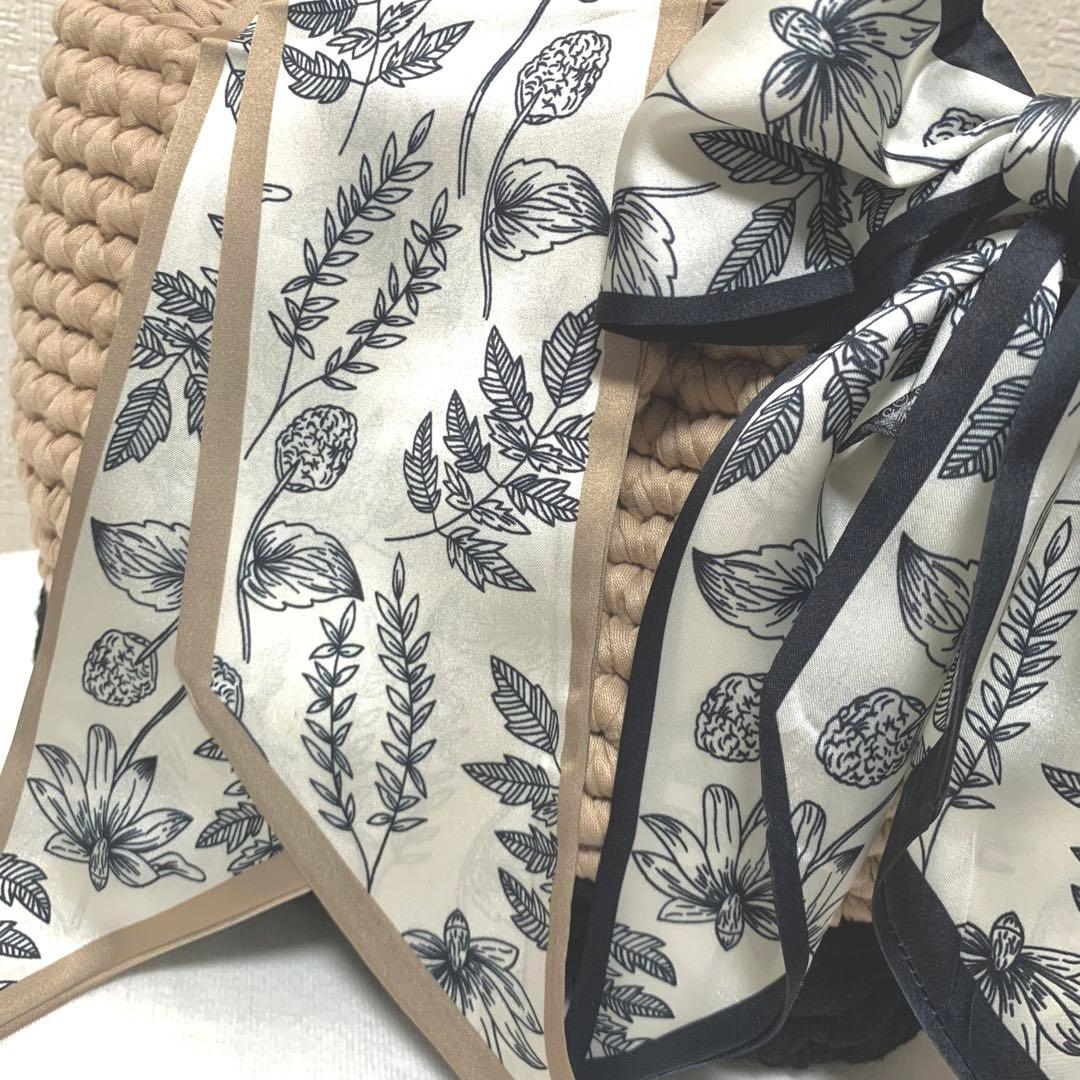 しっかりサイズ/スカーフ付きバイカラートートバッグ