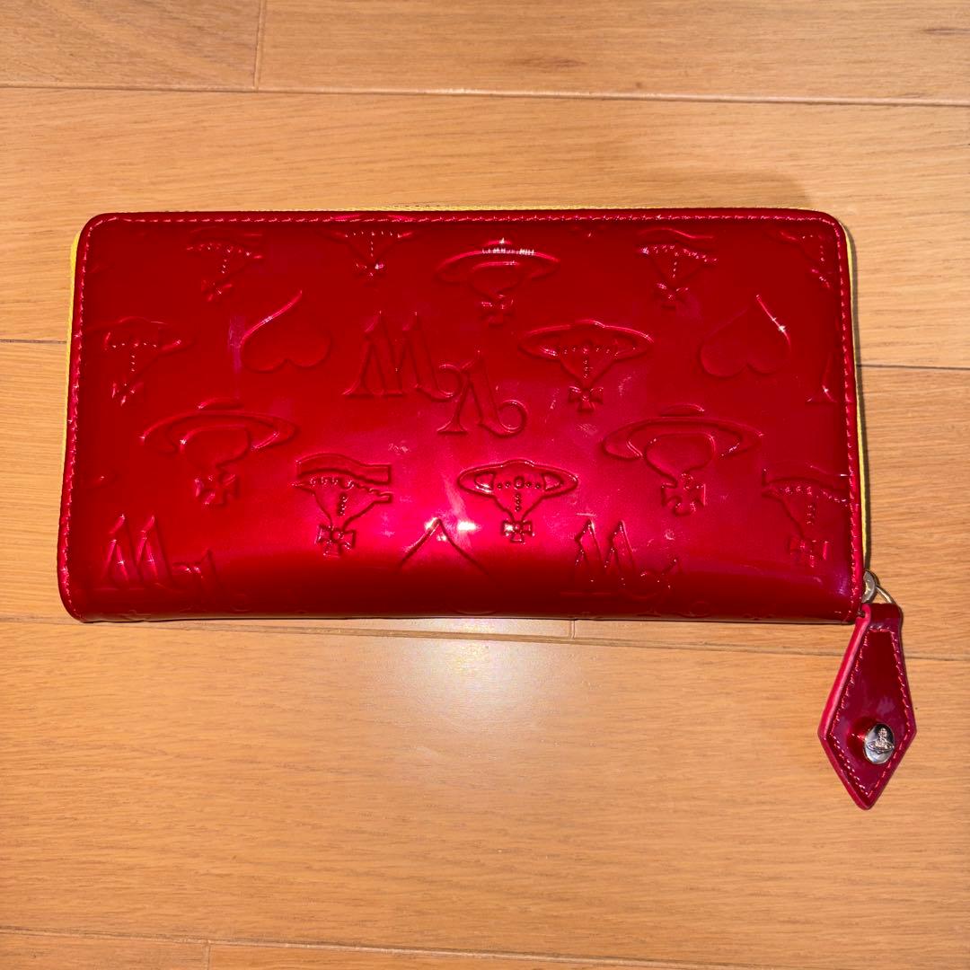 【ショッパー付】Vivienne Westwood 長財布 マット 赤