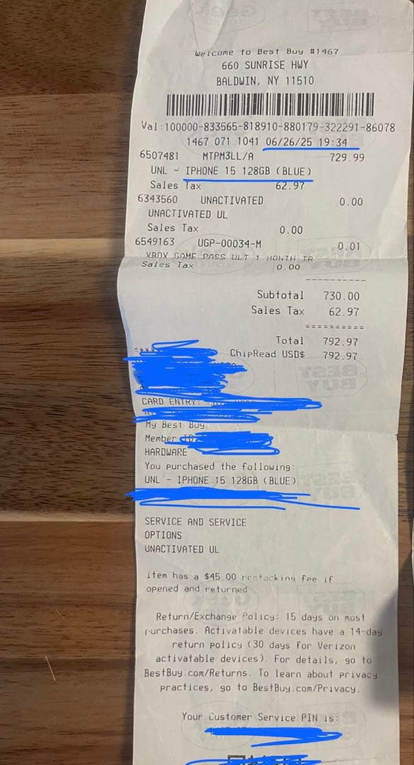 スマートフォン本体 Apple iPhone 15 128GB