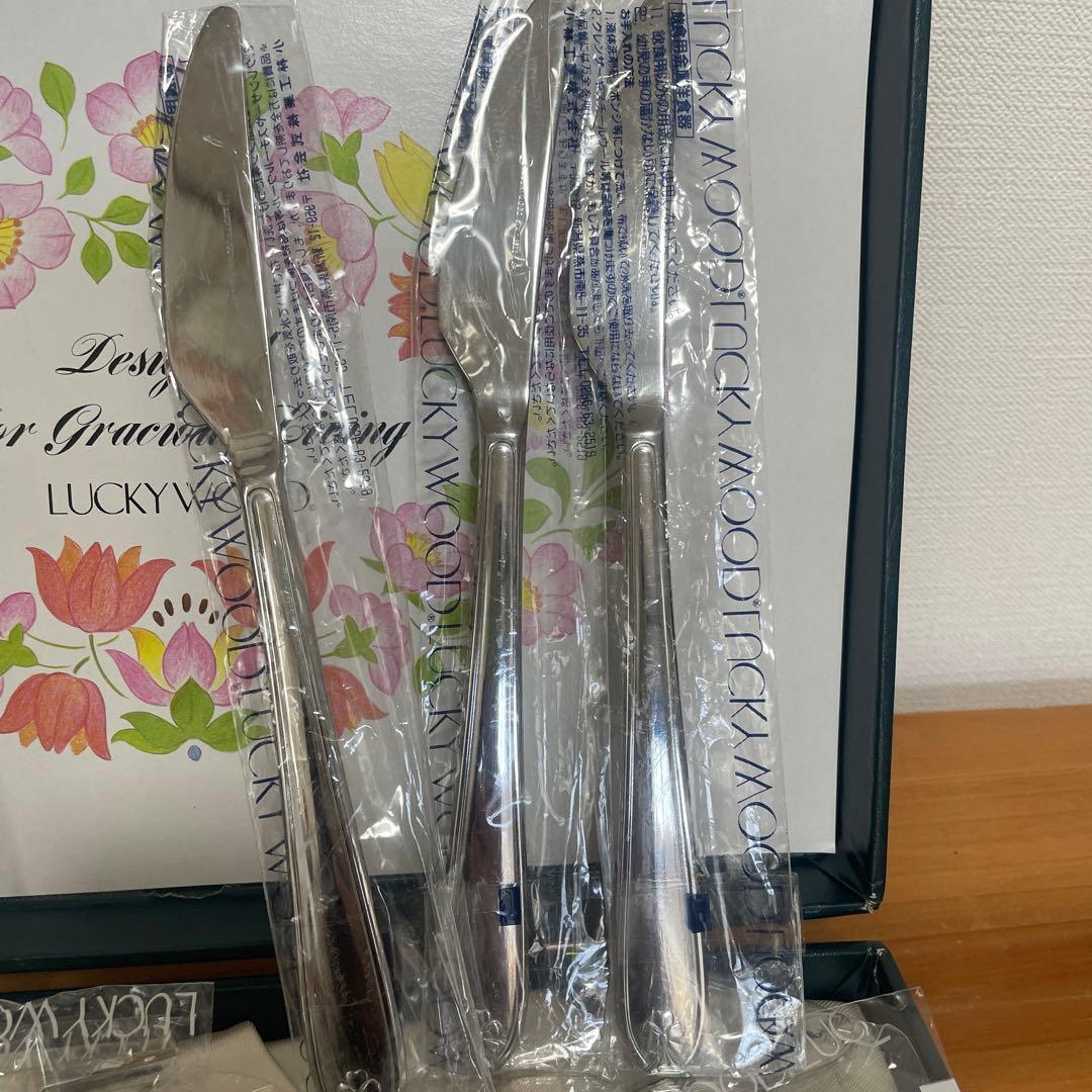 ラッキーウッド　カトラリーセット　マリエッタリボン21本　ステンレス　新品未使用