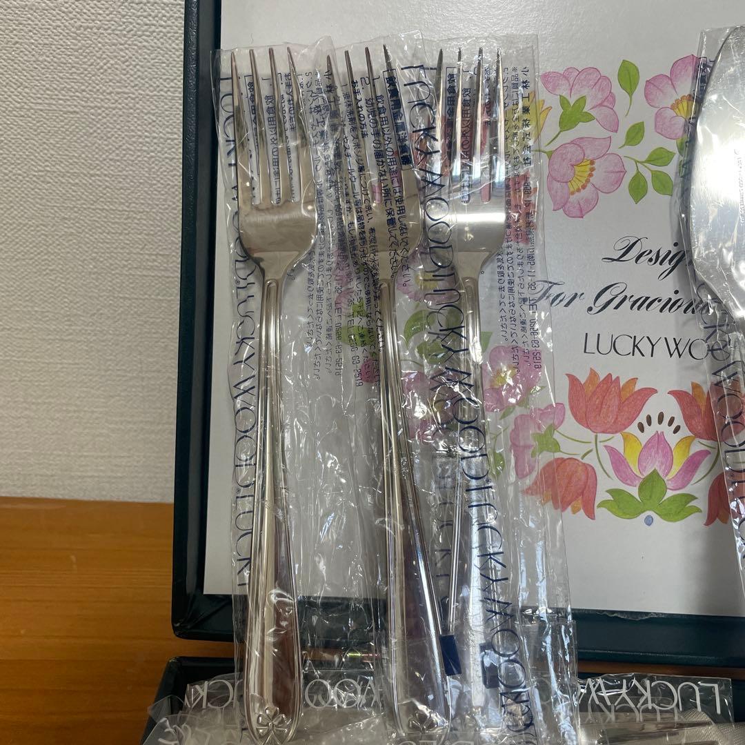 ラッキーウッド　カトラリーセット　マリエッタリボン21本　ステンレス　新品未使用