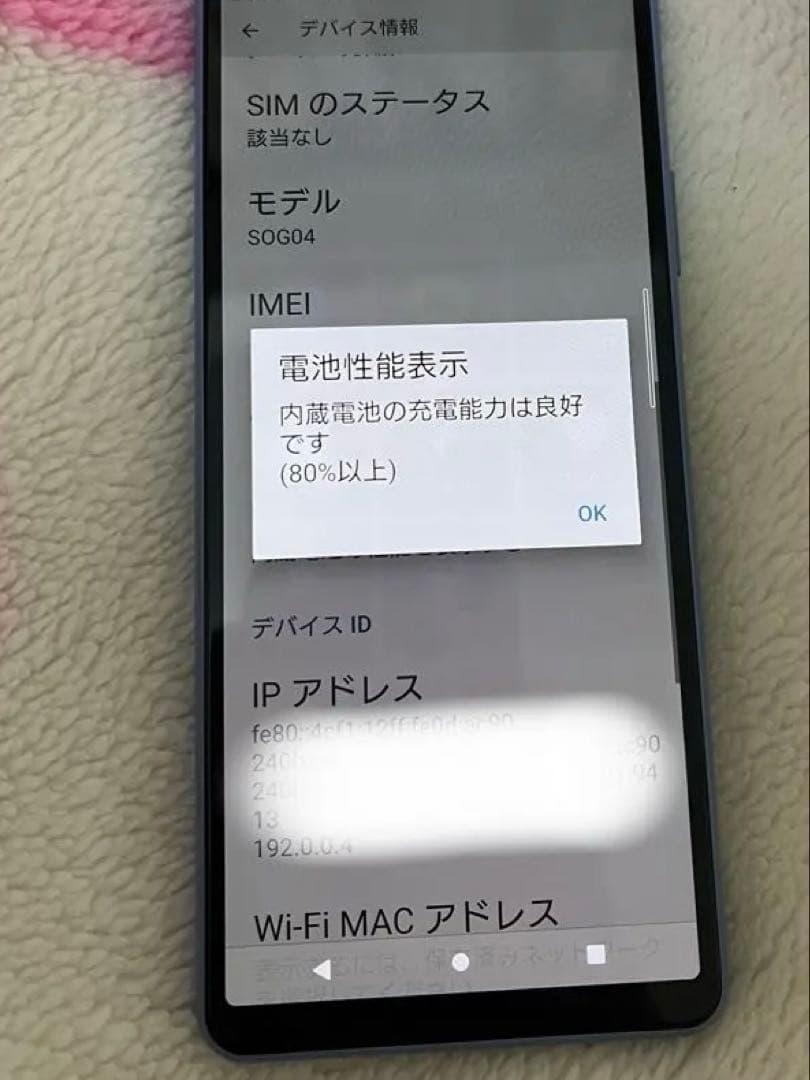 Xperia 10 IIISOG04 au SIMフリー128GBブルー動作良好