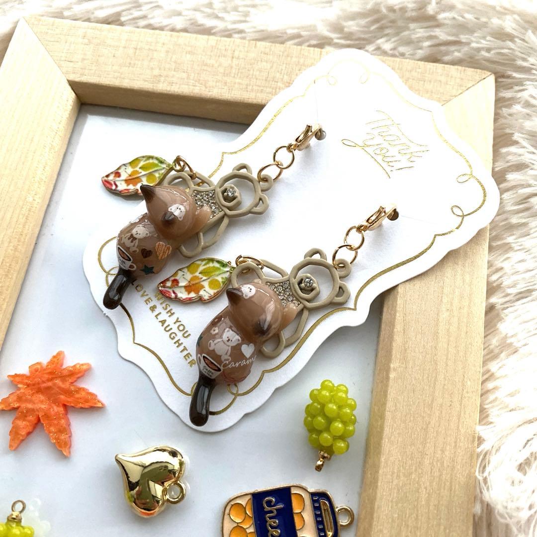 ☆透かしクマさんが綺麗Cafe猫ちゃんチャーム☆A