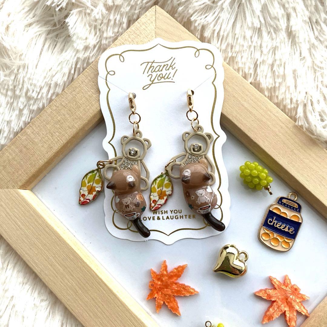 ☆透かしクマさんが綺麗Cafe猫ちゃんチャーム☆A