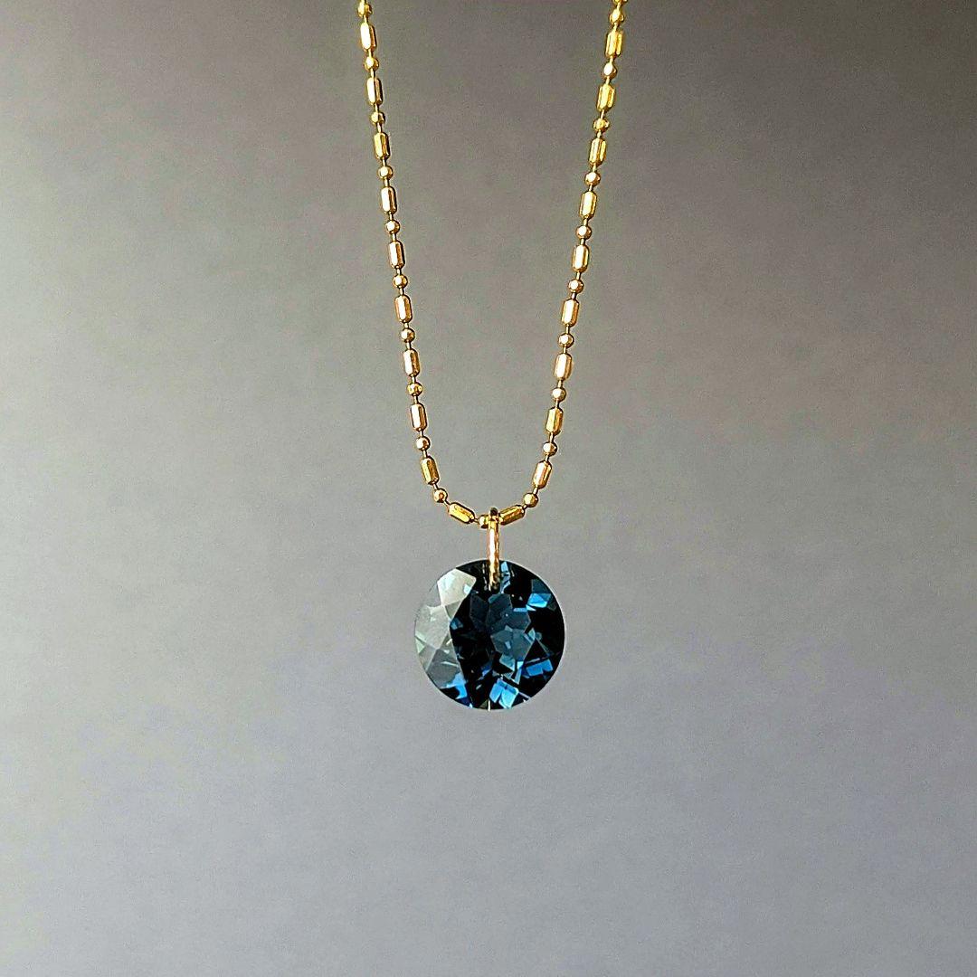 ♢N♢K18 ロンドンブルートパーズ 4.22ct ペンダントチャ―ム