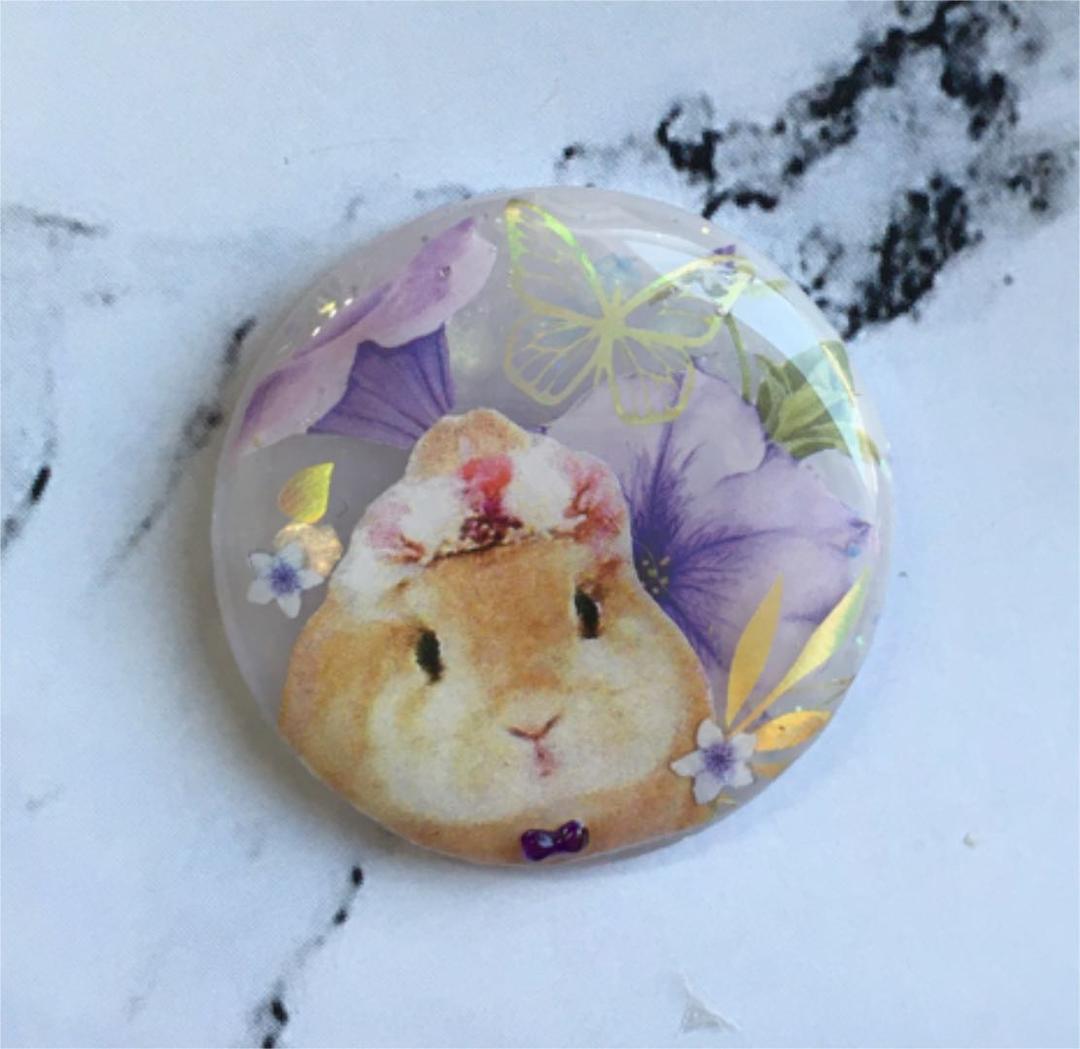 レジンヘアゴム、朝顔とうさぎさん・再販不可