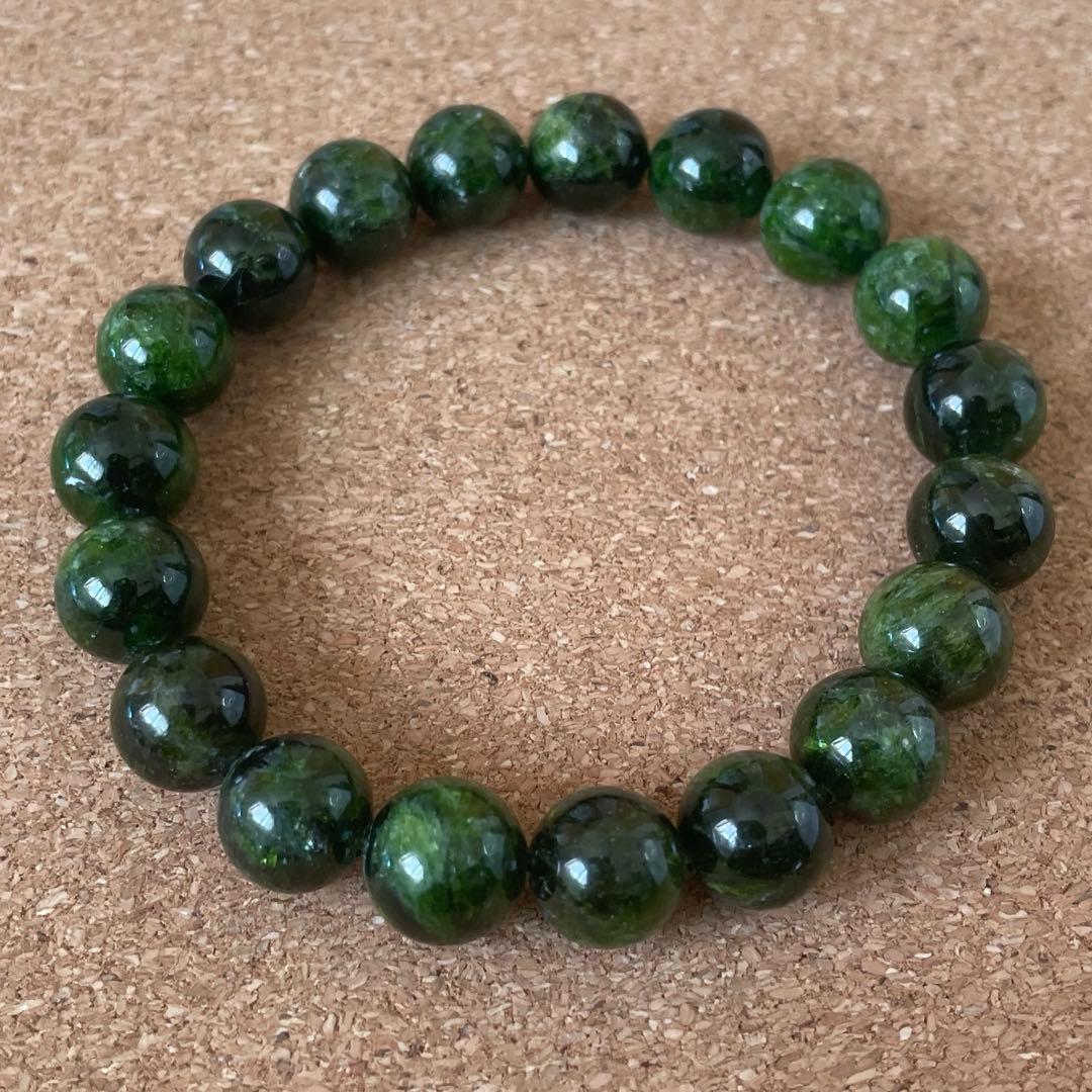 【癒しと再生】クロムダイオプサイド ブレスレット 約10㎜ 16.5㎝　天然石