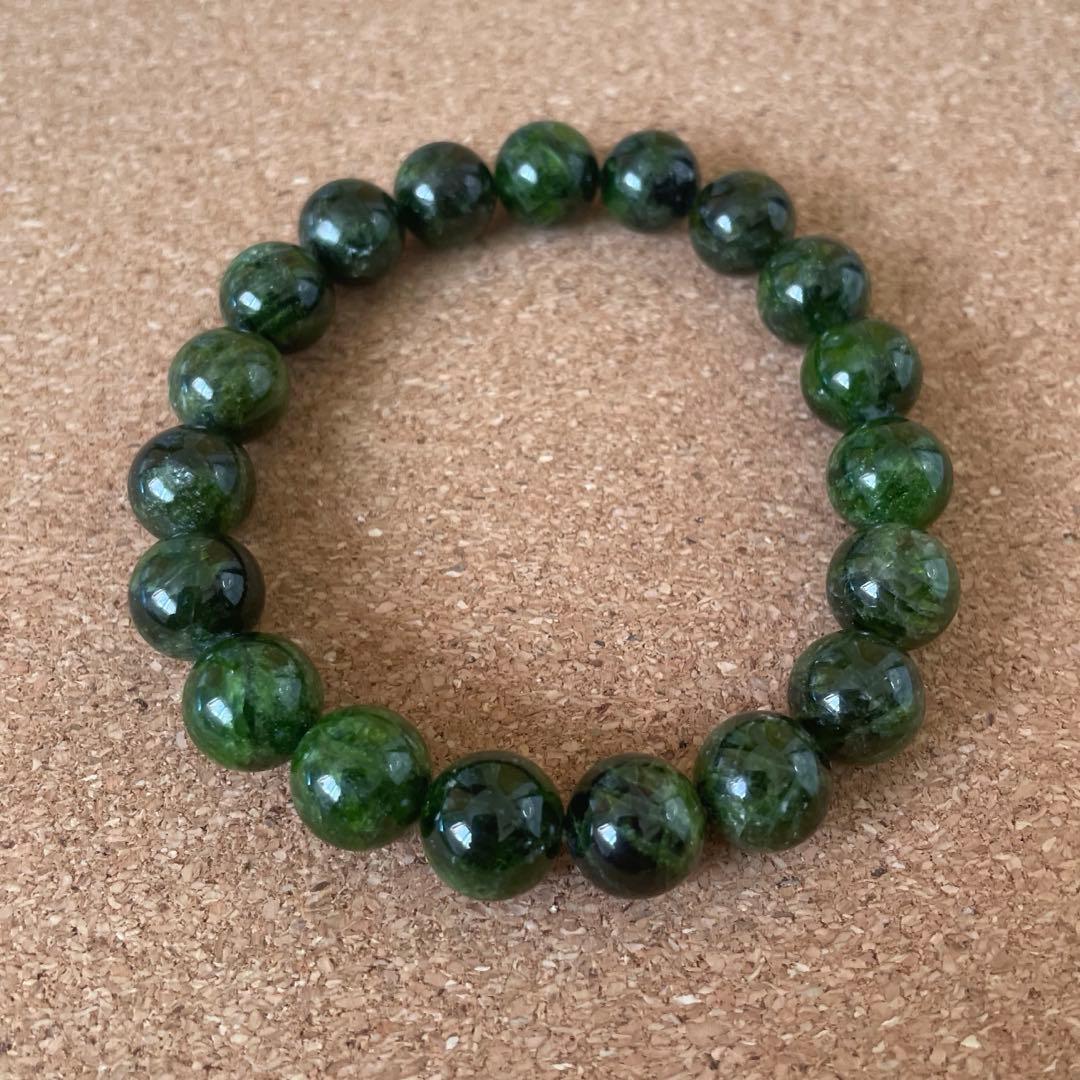 【癒しと再生】クロムダイオプサイド ブレスレット 約10㎜ 16.5㎝　天然石