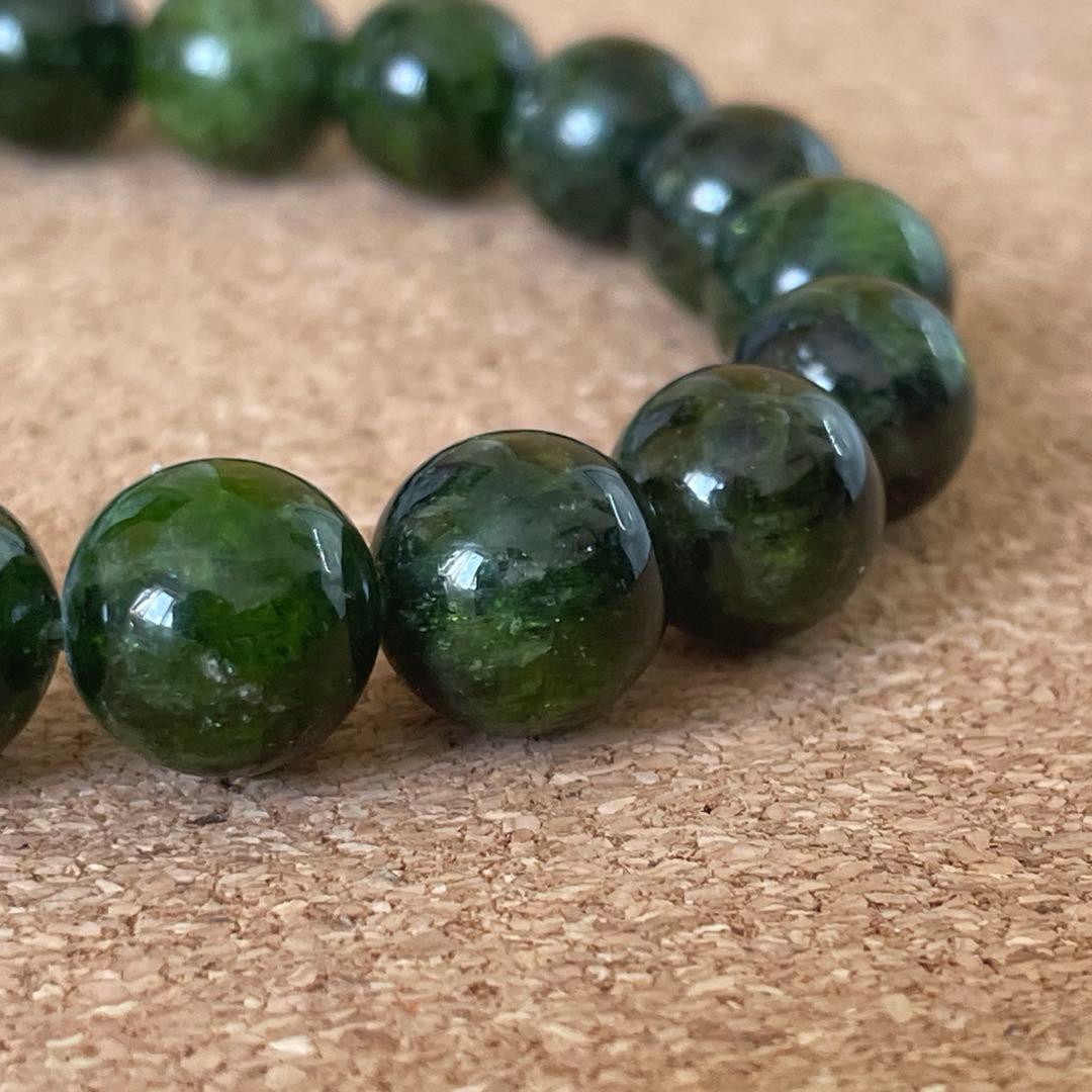 【癒しと再生】クロムダイオプサイド ブレスレット 約10㎜ 16.5㎝　天然石