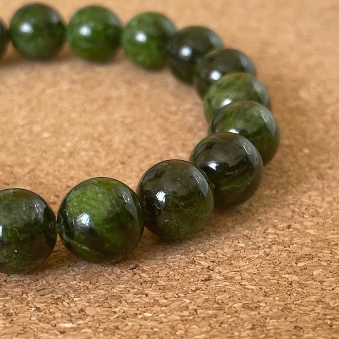 【癒しと再生】クロムダイオプサイド ブレスレット 約10㎜ 16.5㎝　天然石