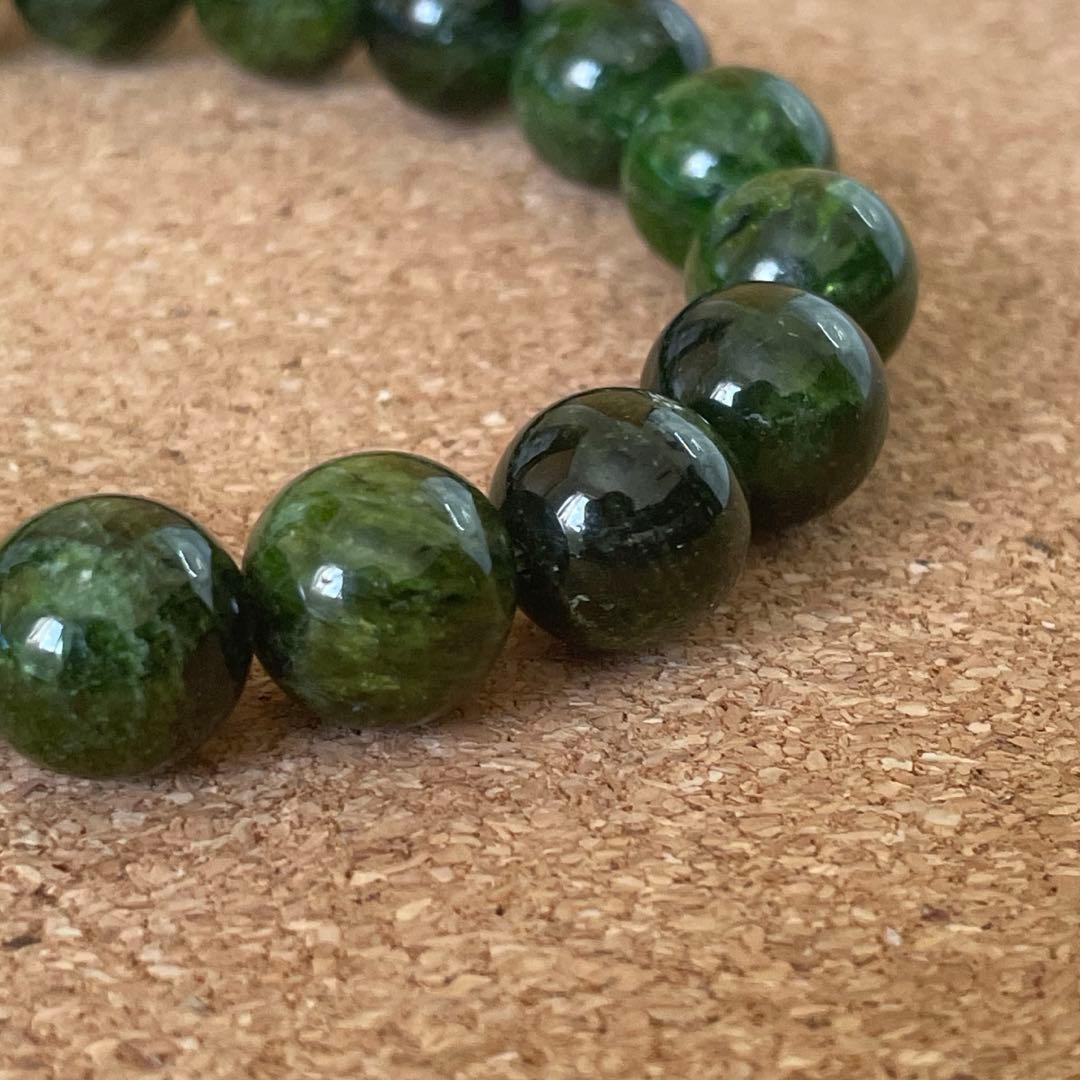【癒しと再生】クロムダイオプサイド ブレスレット 約10㎜ 16.5㎝　天然石