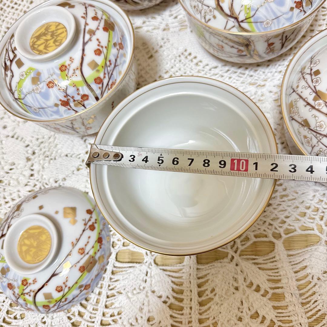 603未使用　庫山窯　煮物椀　蓋付きどんぶり揃　5客セット　蓋付煮物椀　丼