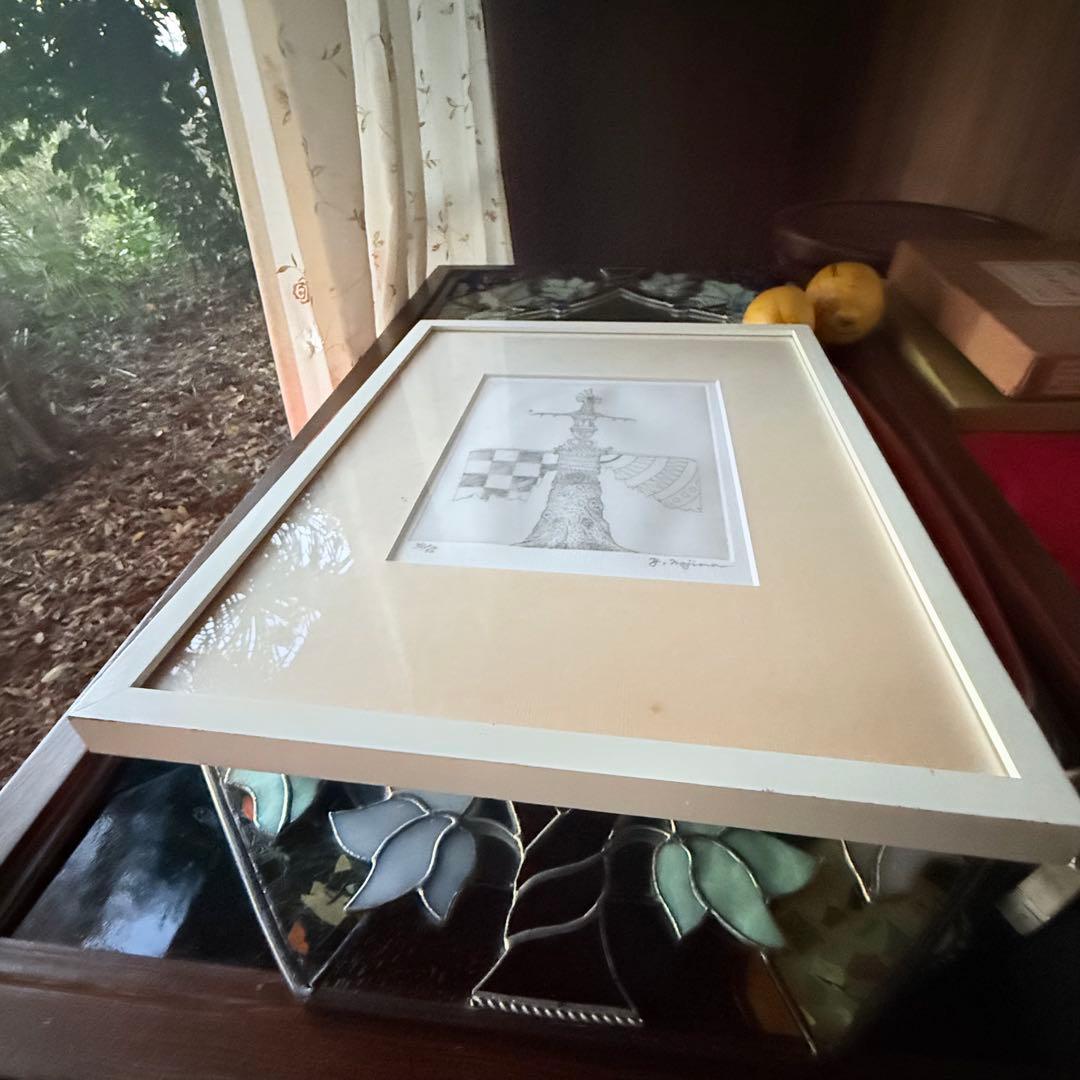 2220様感謝‼️希少‼️能島芳史ウエディング記念作「ツリーマン」銅版画エッチング