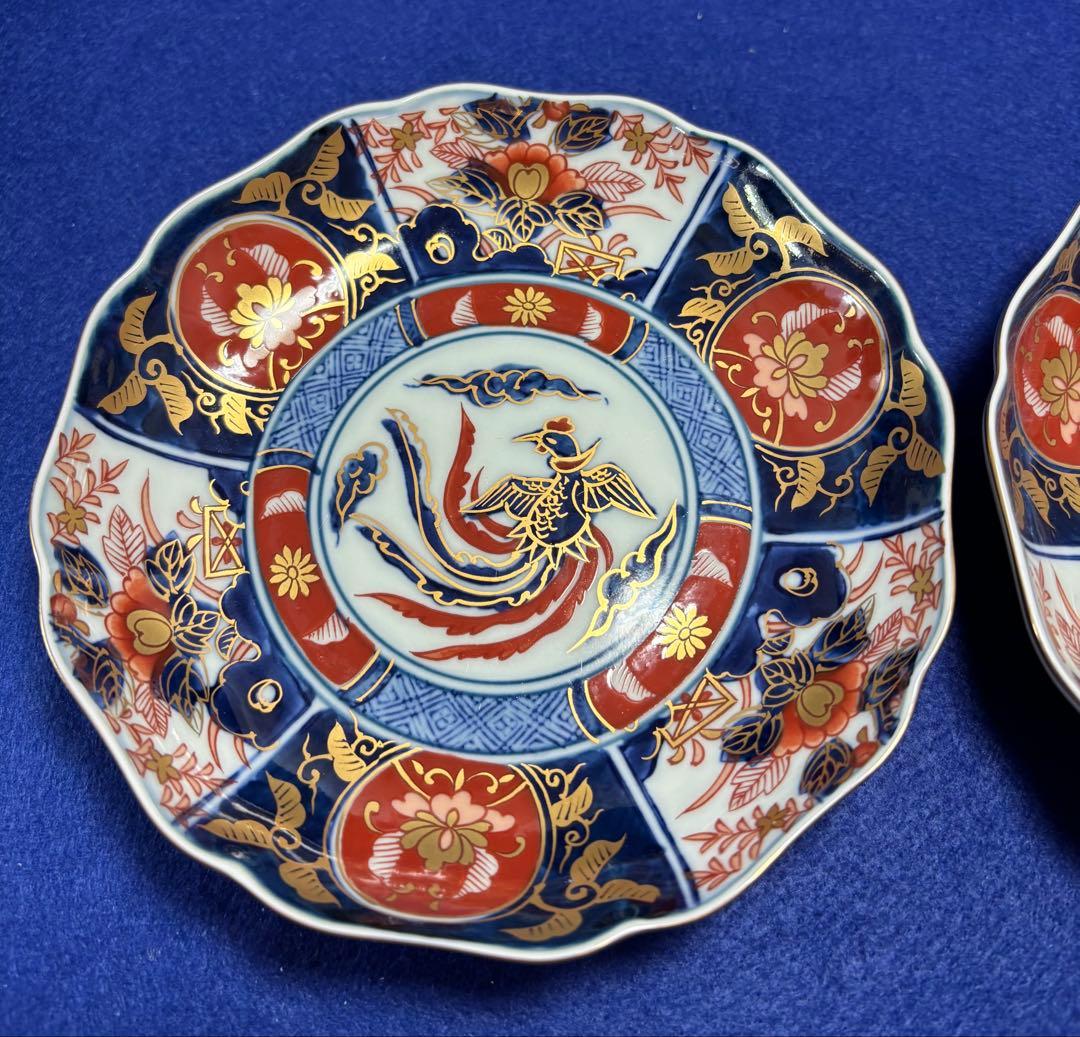 超高級品　備前伊万里焼　眞　陶磁器　鳳凰装飾の飾皿 2枚セット