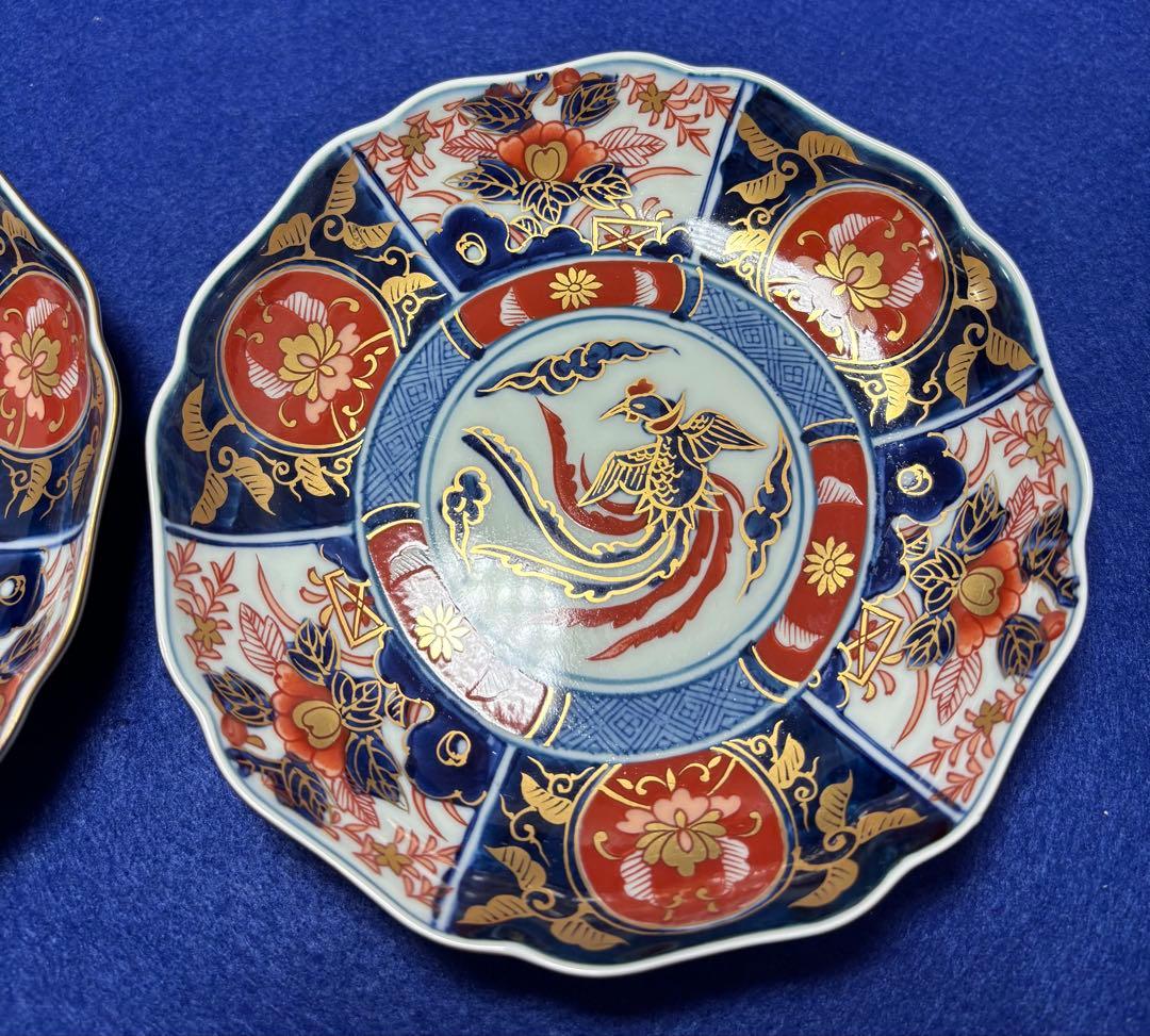 超高級品　備前伊万里焼　眞　陶磁器　鳳凰装飾の飾皿 2枚セット