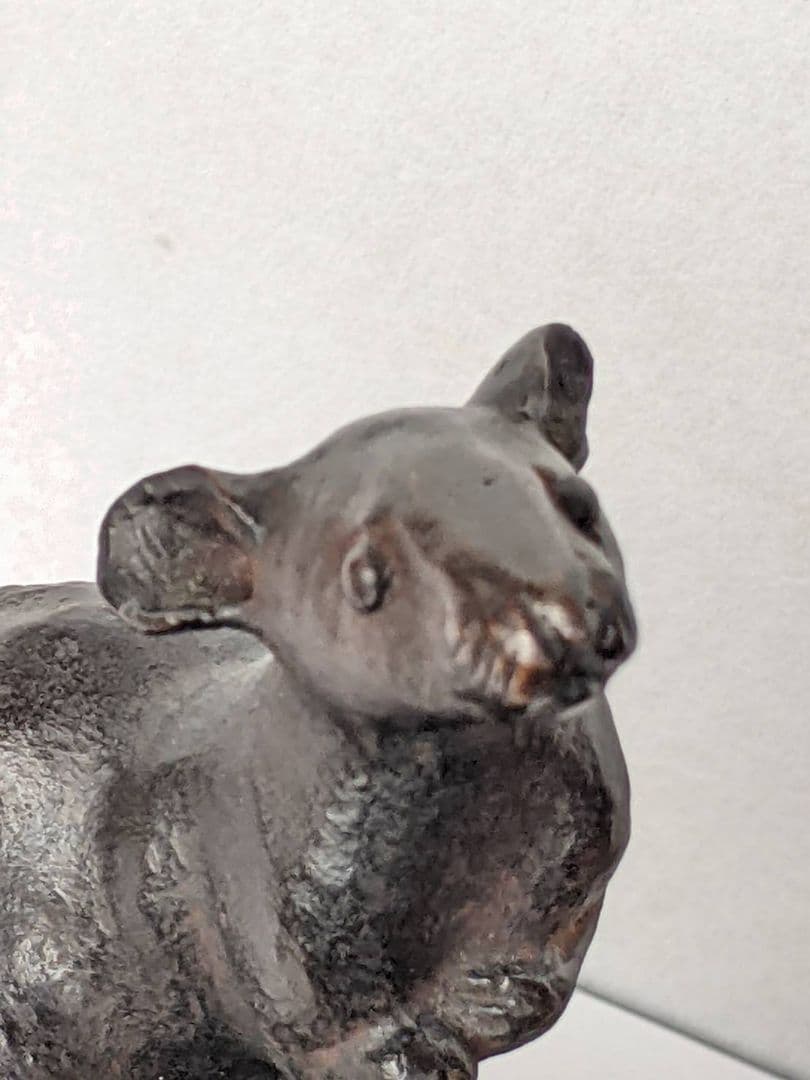 ネズミ　鼠　二匹　置物　 黄銅品　新品