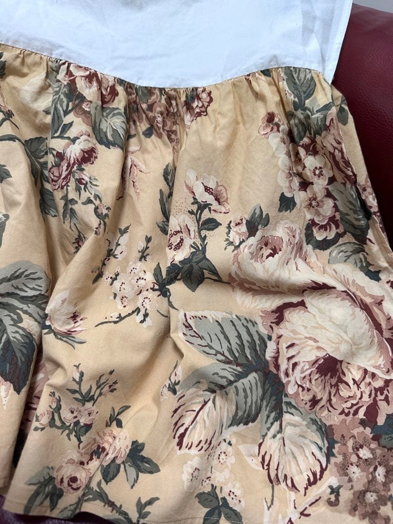 ☆激レア　ラルフローレン　ベッドスカート　ダブルベッド　茶花柄　シーツ☆