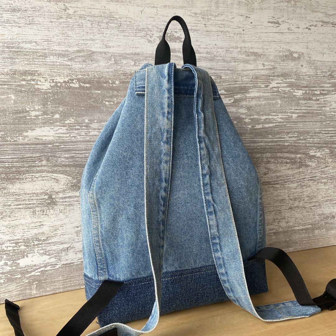 246 デニムリメイク★巾着リュック★デニムリュック
